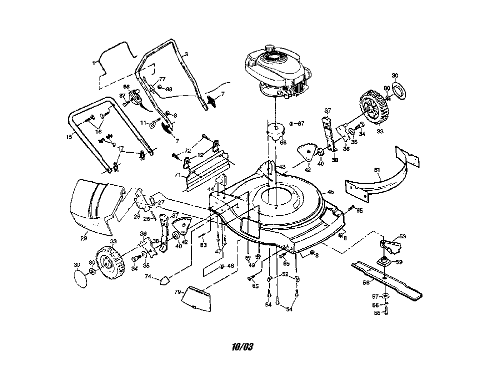 Lawn mower Diagram and Parts List for WE5TY22SC  Weed Eater Lawn Mower